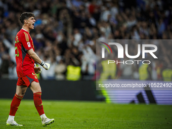 
Kepa Arrizabalaga of Real Madrid during the LaLiga EA Sports match between Real Madrid  and Real Sociedad at the Estadio Santiago Bernabeu...