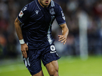 
Takefusa Kubo of Real Sociedad during the LaLiga EA Sports match between Real Madrid  and Real Sociedad at the Estadio Santiago Bernabeu on...