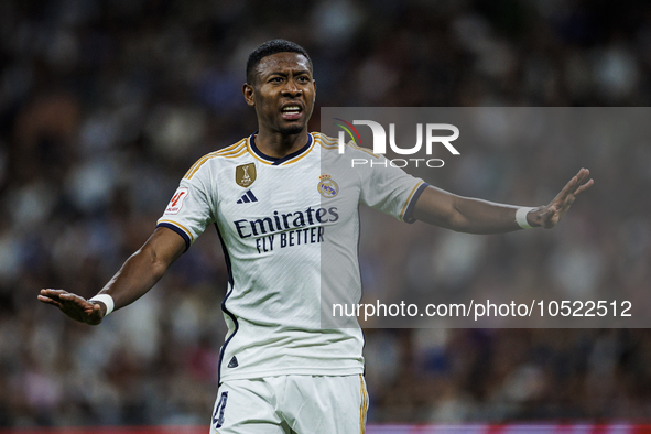 
David Alaba of Real Madrid during the LaLiga EA Sports match between Real Madrid  and Real Sociedad at the Estadio Santiago Bernabeu on Sep...