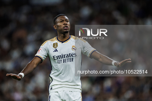 
David Alaba of Real Madrid during the LaLiga EA Sports match between Real Madrid  and Real Sociedad at the Estadio Santiago Bernabeu on Sep...