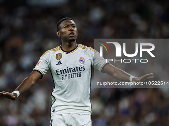 
David Alaba of Real Madrid during the LaLiga EA Sports match between Real Madrid  and Real Sociedad at the Estadio Santiago Bernabeu on Sep...