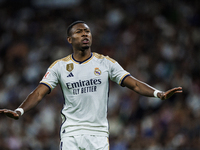 
David Alaba of Real Madrid during the LaLiga EA Sports match between Real Madrid  and Real Sociedad at the Estadio Santiago Bernabeu on Sep...