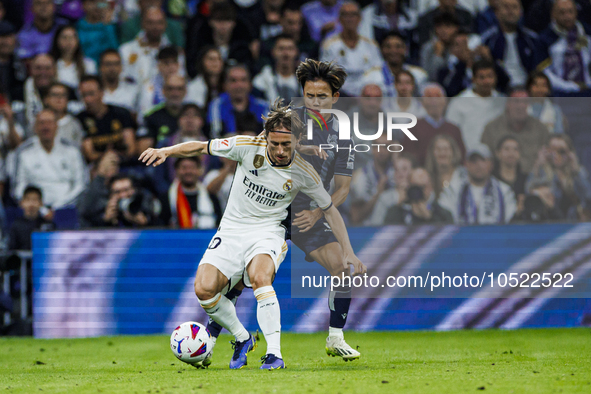 
Luka Modric of Real Madrid during the LaLiga EA Sports match between Real Madrid  and Real Sociedad at the Estadio Santiago Bernabeu on Sep...