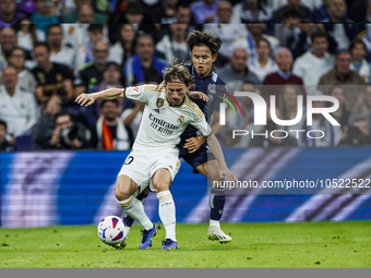 
Luka Modric of Real Madrid during the LaLiga EA Sports match between Real Madrid  and Real Sociedad at the Estadio Santiago Bernabeu on Sep...