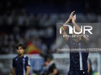 
Mikel Merino of Real Sociedad during the LaLiga EA Sports match between Real Madrid  and Real Sociedad at the Estadio Santiago Bernabeu on...