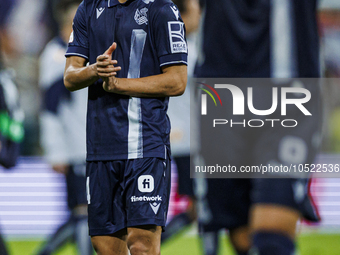 
Takefusa Kubo of Real Sociedad during the LaLiga EA Sports match between Real Madrid  and Real Sociedad at the Estadio Santiago Bernabeu on...