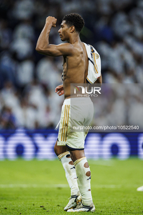 
Jude Bellingham of Real Madrid during the LaLiga EA Sports match between Real Madrid  and Real Sociedad at the Estadio Santiago Bernabeu on...