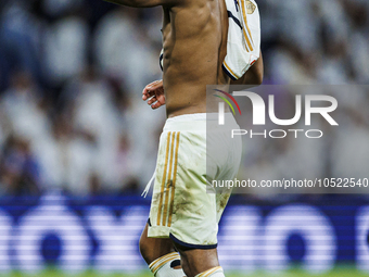 
Jude Bellingham of Real Madrid during the LaLiga EA Sports match between Real Madrid  and Real Sociedad at the Estadio Santiago Bernabeu on...