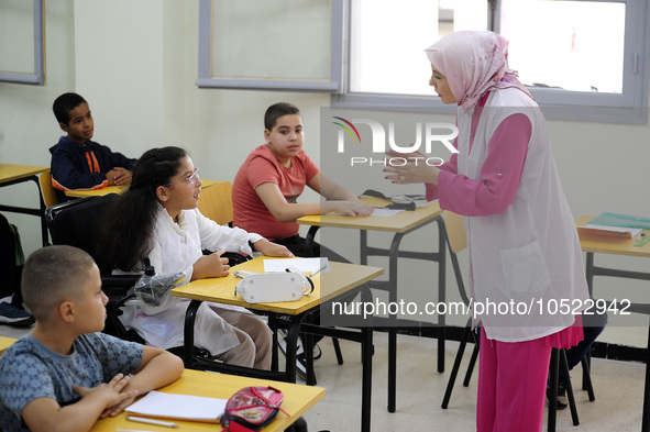 More than 11 million students, supervised by some 500,000 teachers, joined, in Algiers in Algeria on September 19, 2023, school benches acro...