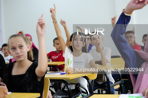 More than 11 million students, supervised by some 500,000 teachers, joined, in Algiers in Algeria on September 19, 2023, school benches acro...