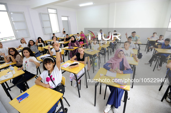 More than 11 million students, supervised by some 500,000 teachers, joined, in Algiers in Algeria on September 19, 2023, school benches acro...