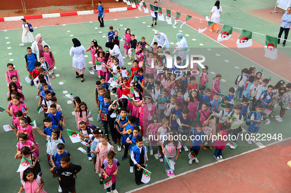 More than 11 million students, supervised by some 500,000 teachers, joined, in Algiers in Algeria on September 19, 2023, school benches acro...