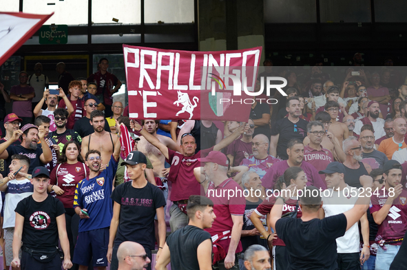 Supporters of Torino Fc during the Serie A TIM match between US Salernitana and Torino FC in Salerno, Italy, on September 18, 2023. 