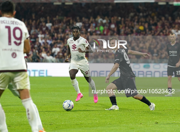 Mateusz Legowski of Us Salernitana 1919 during the Serie A TIM match between US Salernitana and Torino FC in Salerno, Italy, on September 18...