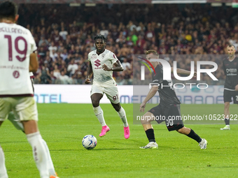 Mateusz Legowski of Us Salernitana 1919 during the Serie A TIM match between US Salernitana and Torino FC in Salerno, Italy, on September 18...