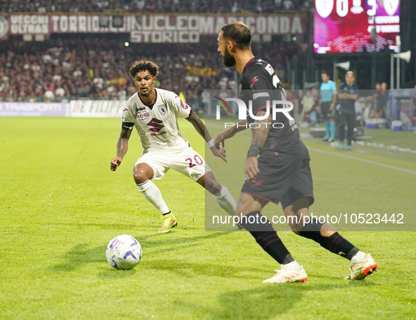 Valentino Lazaro of Torino Fc during the Serie A TIM match between US Salernitana and Torino FC in Salerno, Italy, on September 18, 2023. 