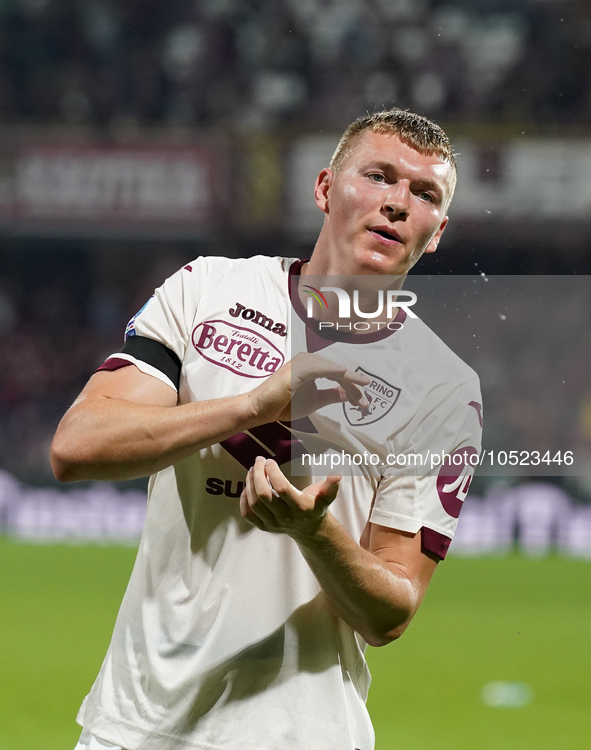 Perr Schuurs of Torino Fc during the Serie A TIM match between US Salernitana and Torino FC in Salerno, Italy, on September 18, 2023. 