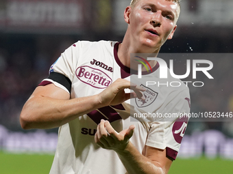 Perr Schuurs of Torino Fc during the Serie A TIM match between US Salernitana and Torino FC in Salerno, Italy, on September 18, 2023. (