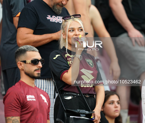 Supporters of Torino Fc during the Serie A TIM match between US Salernitana and Torino FC in Salerno, Italy, on September 18, 2023. 