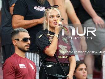 Supporters of Torino Fc during the Serie A TIM match between US Salernitana and Torino FC in Salerno, Italy, on September 18, 2023. (