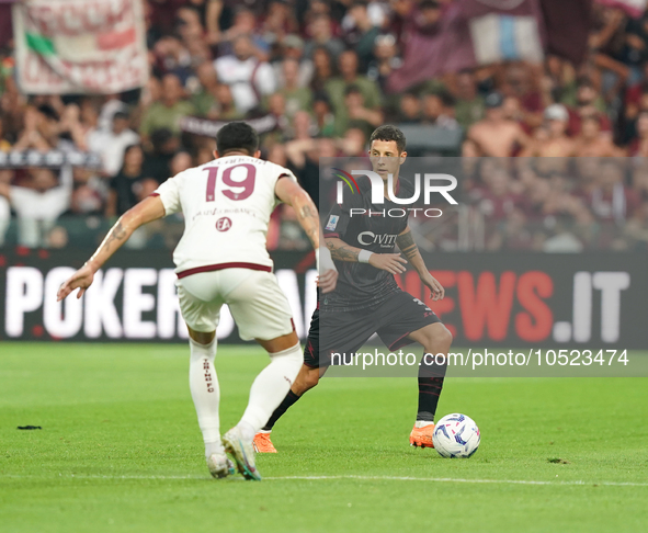 Domagoj Bradaric of Us Salernitana 1919 during the Serie A TIM match between US Salernitana and Torino FC in Salerno, Italy, on September 18...