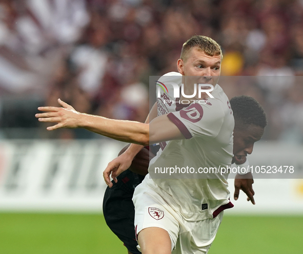 Perr Schuurs of Torino Fc during the Serie A TIM match between US Salernitana and Torino FC in Salerno, Italy, on September 18, 2023. 