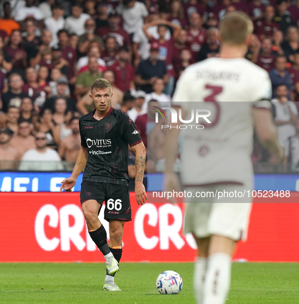 Matteo Lovato of Us Salernitana 1919 during the Serie A TIM match between US Salernitana and Torino FC in Salerno, Italy, on September 18, 2...