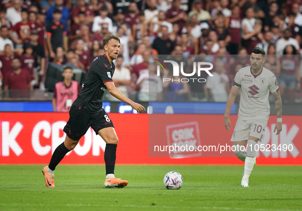 Emil Bohinen of Us Salernitana 1919 during the Serie A TIM match between US Salernitana and Torino FC in Salerno, Italy, on September 18, 20...