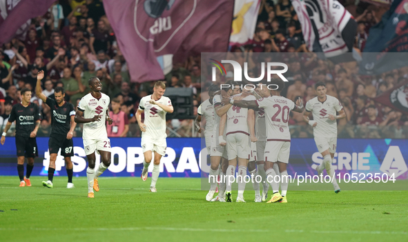 Players of Torino Fc during the Serie A TIM match between US Salernitana and Torino FC in Salerno, Italy, on September 18, 2023. 