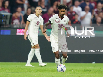 Valentino Lazaro of Torino Fc during the Serie A TIM match between US Salernitana and Torino FC in Salerno, Italy, on September 18, 2023. (