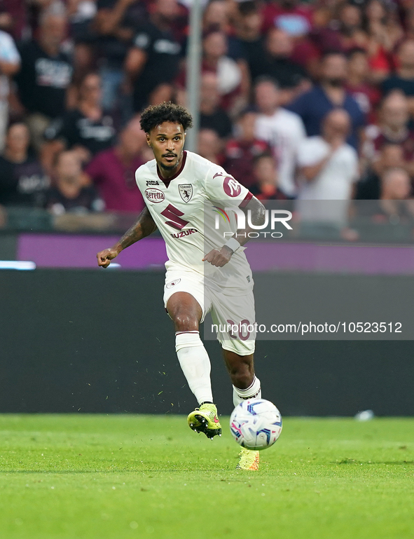 Valentino Lazaro of Torino Fc during the Serie A TIM match between US Salernitana and Torino FC in Salerno, Italy, on September 18, 2023. 