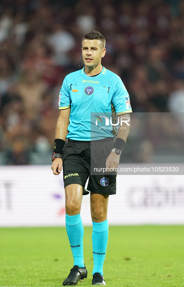 Antonio Giua, referee,  during the Serie A TIM match between US Salernitana and Torino FC in Salerno, Italy, on September 18, 2023. 