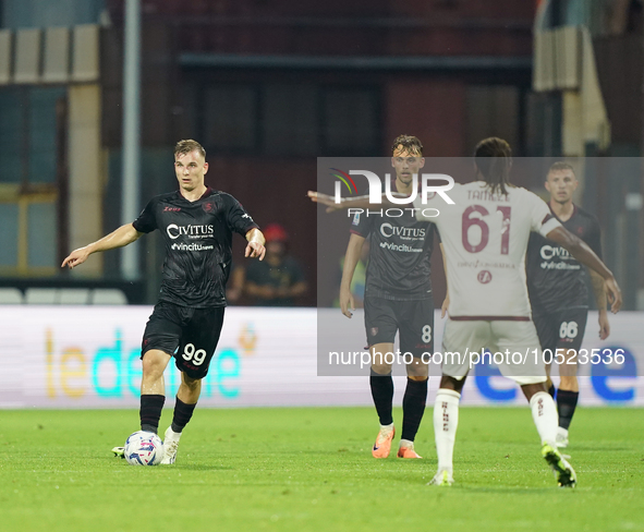 Mateusz Legowski of Us Salernitana 1919 during the Serie A TIM match between US Salernitana and Torino FC in Salerno, Italy, on September 18...