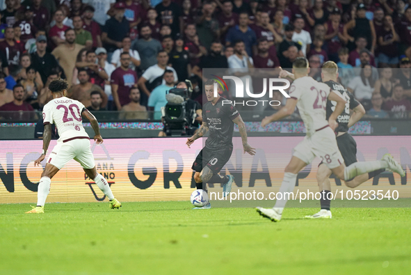 Pasquale Mazzocchi of Us Salernitana 1919 during the Serie A TIM match between US Salernitana and Torino FC in Salerno, Italy, on September...