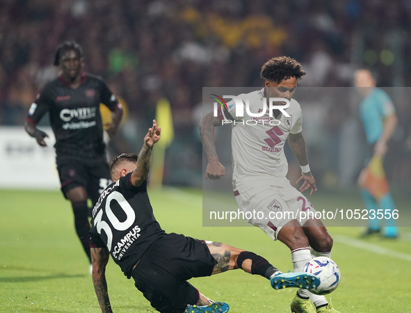 Valentino Lazaro of Torino Fc during the Serie A TIM match between US Salernitana and Torino FC in Salerno, Italy, on September 18, 2023. 