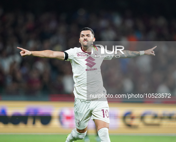 Nemanja Radonjic of Torino Fc during the Serie A TIM match between US Salernitana and Torino FC in Salerno, Italy, on September 18, 2023. 