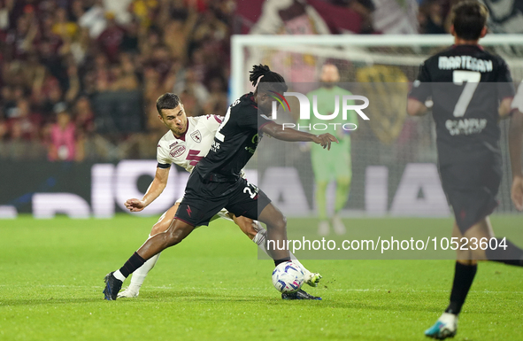 Loum Tchaouna of Us Salernitana 1919 during the Serie A TIM match between US Salernitana and Torino FC in Salerno, Italy, on September 18, 2...