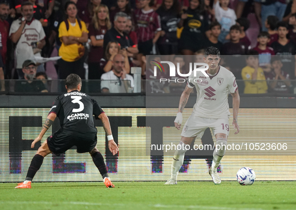 Raoul Bellanova of Torino Fc during the Serie A TIM match between US Salernitana and Torino FC in Salerno, Italy, on September 18, 2023. 