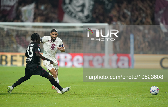 Loum Tchaouna of Us Salernitana 1919 during the Serie A TIM match between US Salernitana and Torino FC in Salerno, Italy, on September 18, 2...