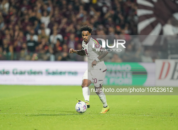 Valentino Lazaro of Torino Fc during the Serie A TIM match between US Salernitana and Torino FC in Salerno, Italy, on September 18, 2023. 