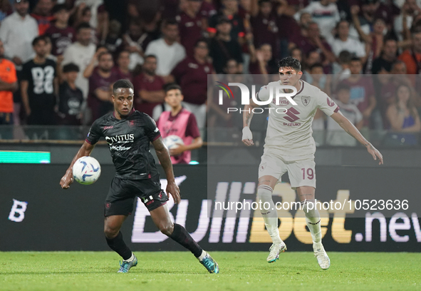 Jovane Cabral of Us Salernitana 1919 during the Serie A TIM match between US Salernitana and Torino FC in Salerno, Italy, on September 18, 2...