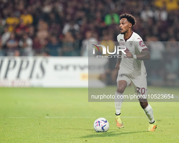 Valentino Lazaro of Torino Fc during the Serie A TIM match between US Salernitana and Torino FC in Salerno, Italy, on September 18, 2023. 