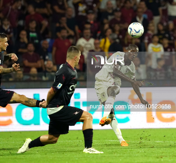 Demba Seck of Torino Fc during the Serie A TIM match between US Salernitana and Torino FC in Salerno, Italy, on September 18, 2023. 