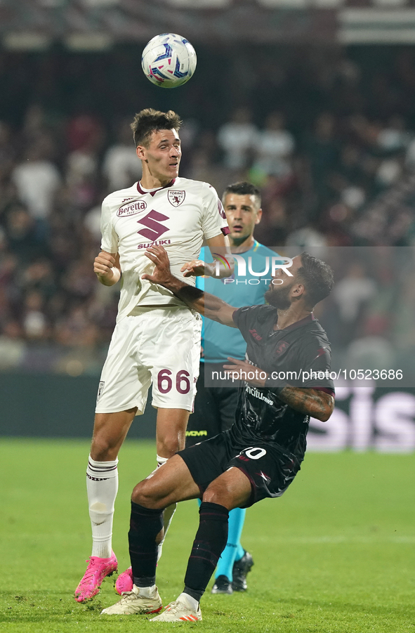 Gvidas Gineitis of Torino Fc during the Serie A TIM match between US Salernitana and Torino FC in Salerno, Italy, on September 18, 2023. 