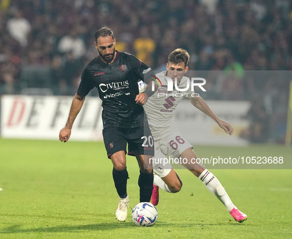 Grigoris Kastanos of Us Salernitana 1919 during the Serie A TIM match between US Salernitana and Torino FC in Salerno, Italy, on September 1...