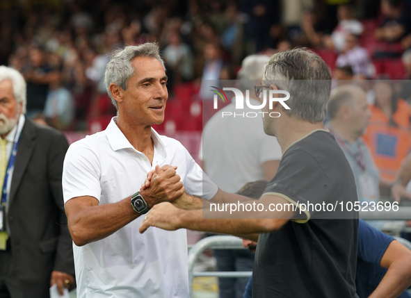 Paulo Sousa with Ivan Juric head coach of Torino Fc during the Serie A TIM match between US Salernitana and Torino FC in Salerno, Italy, on...