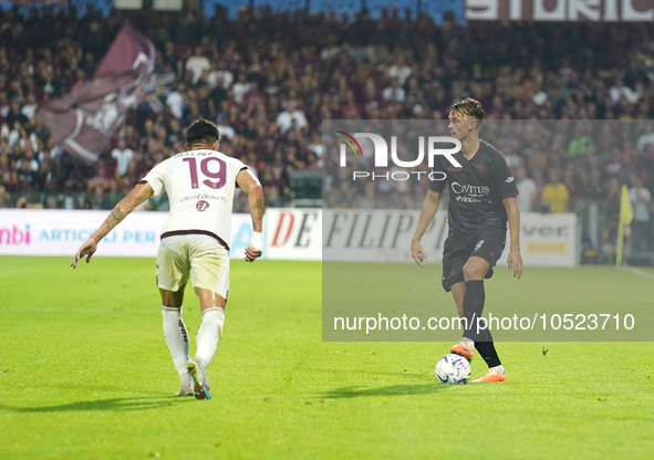 Emil Bohinen of Us Salernitana 1919 during the Serie A TIM match between US Salernitana and Torino FC in Salerno, Italy, on September 18, 20...