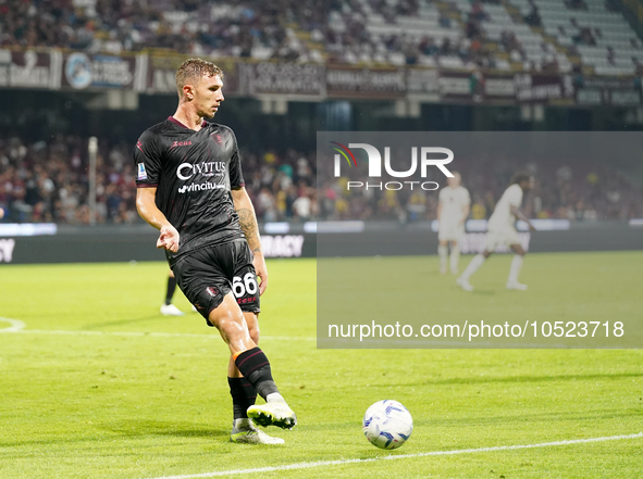 Matteo Lovato of Us Salernitana 1919 during the Serie A TIM match between US Salernitana and Torino FC in Salerno, Italy, on September 18, 2...