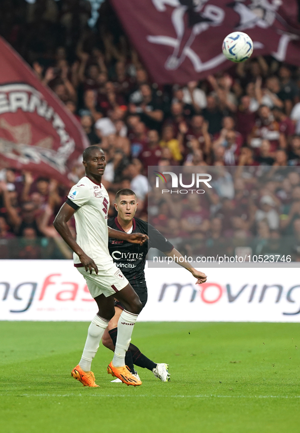 Lorenzo Pirola of Us Salernitana 1919 during the Serie A TIM match between US Salernitana and Torino FC in Salerno, Italy, on September 18,...