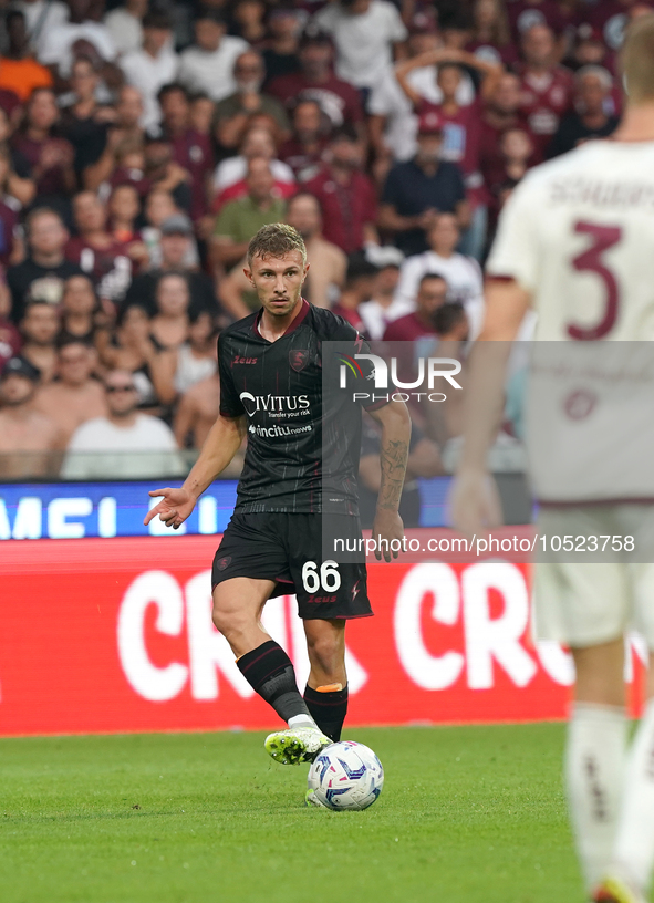 Matteo Lovato of Us Salernitana 1919 during the Serie A TIM match between US Salernitana and Torino FC in Salerno, Italy, on September 18, 2...